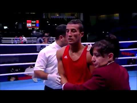 Indian boxer shiva thapa brutally knocked out Moroccon Boxer in the world championship 2015