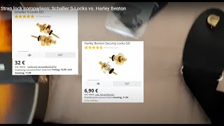 Video thumbnail for Strap locks 🎸🔒: Schaller S-Locks vs Harley Benton Strap Locks by Singlehand