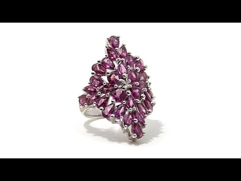 Colleen Lopez 7.24ctw Rhodolite Cluster Ring