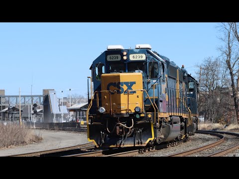 [HD] MBTA & CSX on the B&A Line | 3 trains through Framingham on one windy day | Taken: 3/22/22