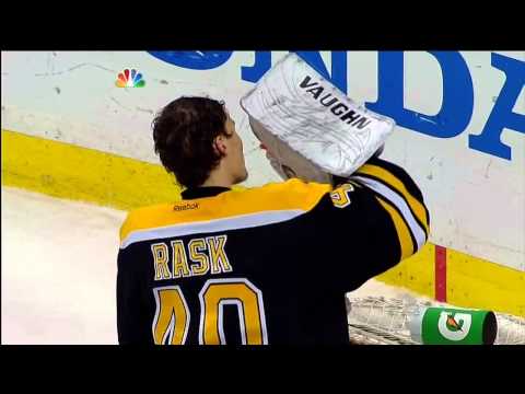 Tuukka Rask punches Joffrey Lupul in the net May 13 2013 Toronto Maple Leafs vs Boston Bruins NHL
