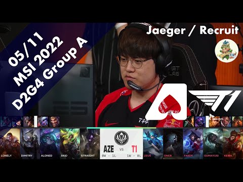 AZE(Dimitry ダイアナ) VS T1(Keria ウーコン) D2G4 Group A ハイライト - MSI 2022 Group Stage by YAMA