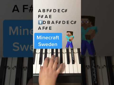 🕹⛏ Minecraft Sweden Piano Tutorial With Letters #piano #shorts