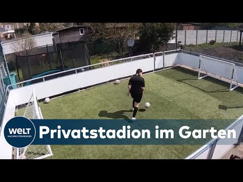 GROßARTIGE GARTENARENA: Handwerker baut Fußballplatz samt Flutlicht für seine Tochter I WELT News