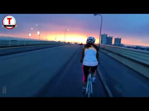 Sentir-se revigorado de manhã cedo l Equipe de ciclismo retangular lCycling Team for Health