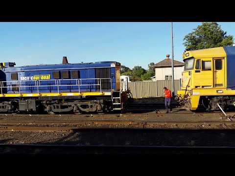 8159 & 48144 couple to 8169 at Parkes NSW. 24th Apr 2018