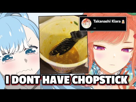 Kiara speechless when She found out Kobo eat Ramen with COMB (she doesnt have chopstick)
