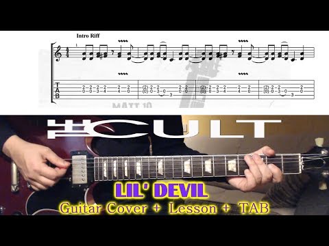 LIL DEVIL The Cult GUITAR LESSON with TAB - Easy Rock Guitar Song TABS TUTORIAL