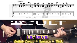LIL DEVIL The Cult GUITAR LESSON with TAB - Easy Rock Guitar Song TABS TUTORIAL