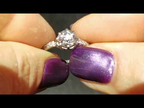 Antique Engagement Ring 1.4ct Old European Cut Diamond Platinum 18k Gold c.1900