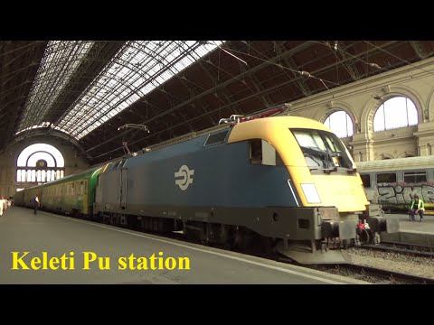 Trains at Budapest Keleti Palyaudvar, Hungaria / Vonatok a budapesti Keleti Palyaudvar