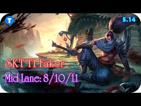 #10:: SKT T1 Faker - Yasuo vs Fizz -  Longzhu Frozen Mid Lane - Season 5 - Patch 5.14 - KR  SoloQ