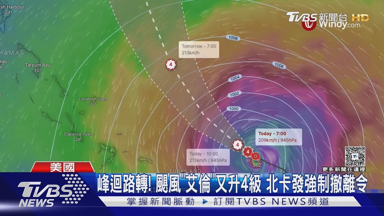 颶風「艾倫」又升4級! 美北卡沿岸恐掀6公尺巨浪 發強制撤離令