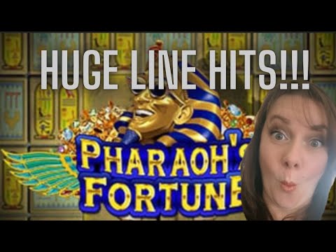 HUGE LINE HITS ON PHARAOH'S GOLD!!! WE MORE THAN DOUBLED UP!!! - YouTube