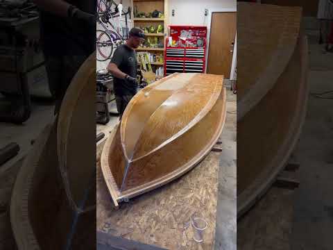 First coat of epoxy on the boat!  Prepping for fiberglass. #epoxy #boatbuilding #boatlife