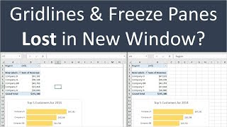 Gridlines & Freeze Panes Disappear in New Excel Window