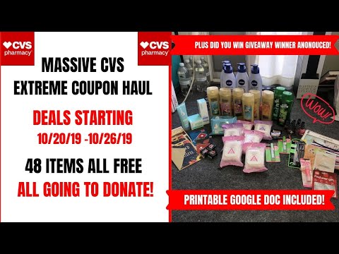 MASSIVE CVS EXTREME COUPON HAUL DEALS STARTING 10/20/19~48 ITEMS FOR FREE ALL FOR DONATE SCORE 💃😍 Video