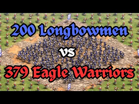 200 Longbowmen vs 379 Eagle Warriors | Age of Empires 2