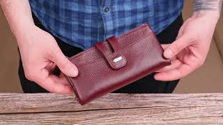 Гарний гаманець із натуральної зернистої шкіри Canpellini 21636 бордовий