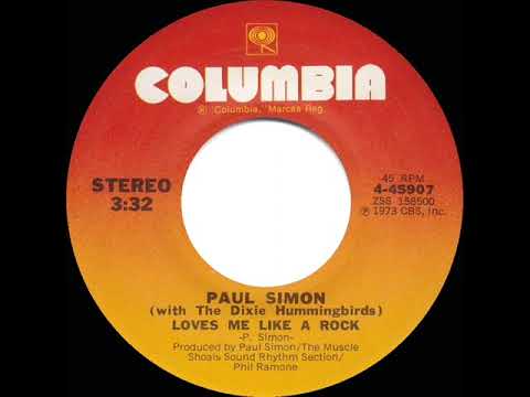 1973 HITS ARCHIVE: Loves Me Like A Rock - Paul Simon (w/Dixie Hummingbirds) (a #1 record--stereo 45)