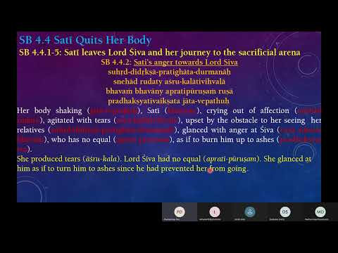 Saturday Bhakti Vaibhav SB 4.4.1-12 - Sati Visits Daksas Sacrifice and gets disappointed