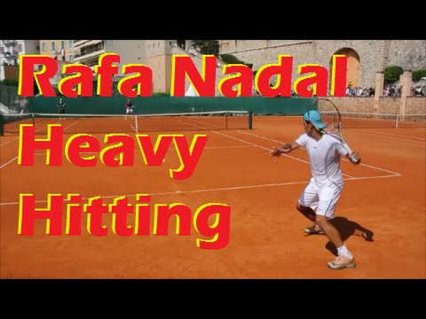 Rafael Nadal Heavy Hitting on Clay - Court Level View