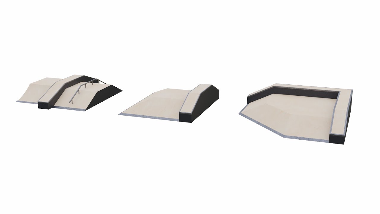 Skatepark Fun Box Collection 3D Model