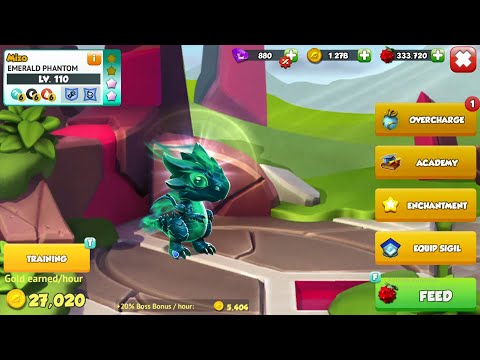 Wow.. Emerald Phantom Dragon Level 110 , Dragon Mania Legends