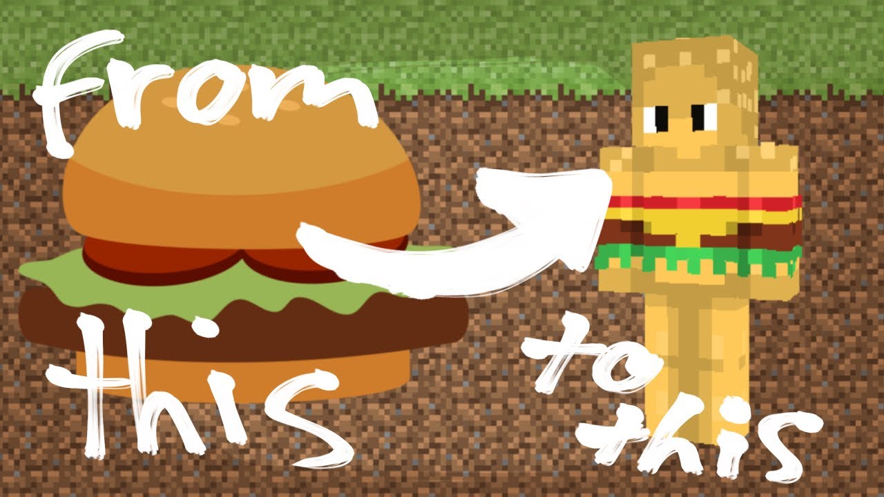 Making a cheeseburger into a Minecraft skin | skin speedpaint