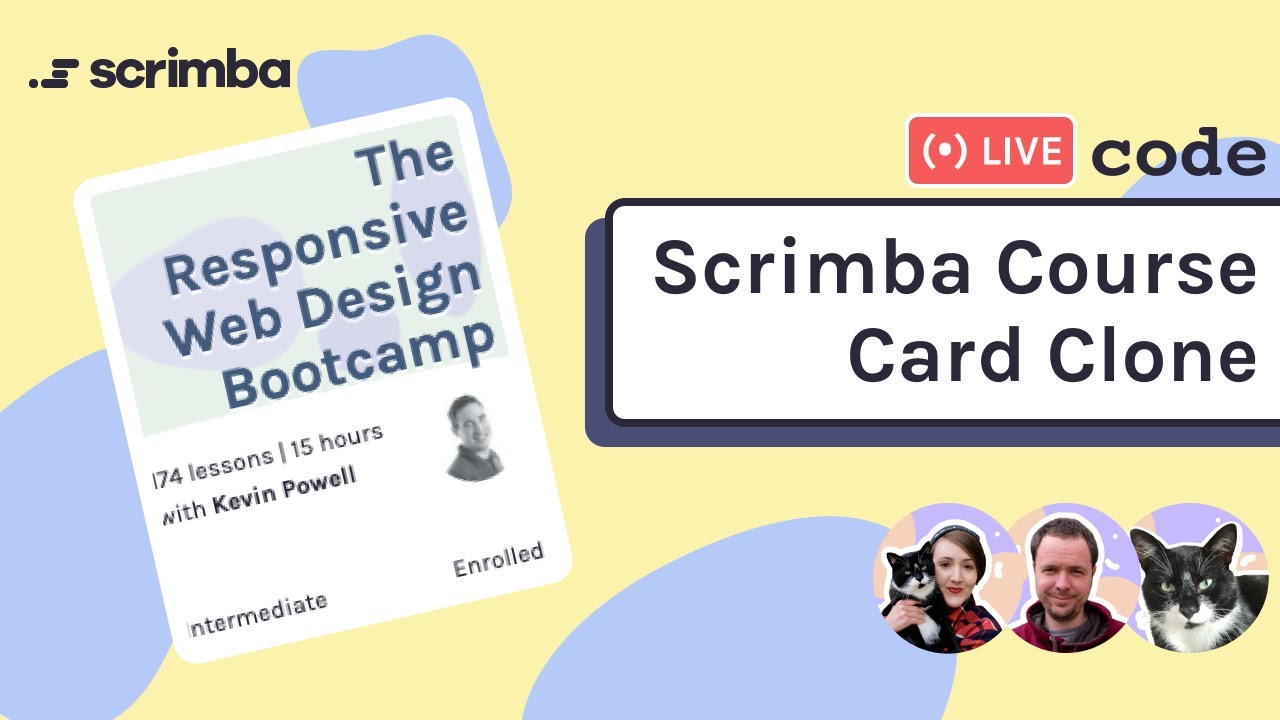 Live-code a course card clone | HTML, CSS, frontend web development