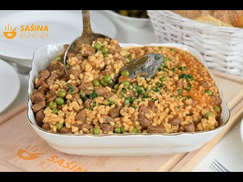 Ječmena kaša sa junetinom i graškom Orzotto od junetine - Sašina kuhinja
