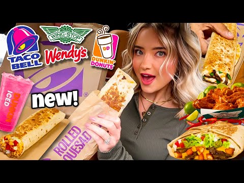 Eating NEW FAST FOOD MENU ITEMS For 24 HOURS!!