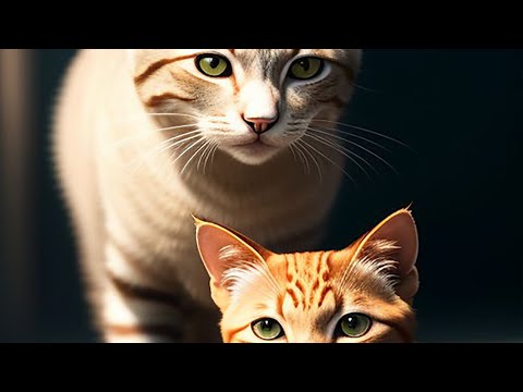 AI ART Animal Lookbook Cat Al Art video- Two Cats Love