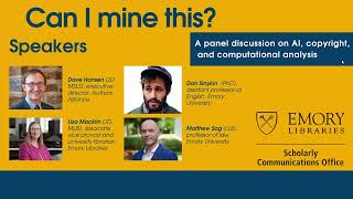Can I Mine This A Panel Discussion on AI, Copyright, and Computational Analysis