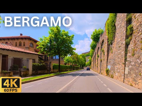 BERGAMO Italy 🇮🇹 | City Driving Tour 4K 🚗 Old Town Charm & Modern Streets