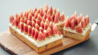 Fig and Mascarpone Almond Cake | Emojoie ASMR cooking