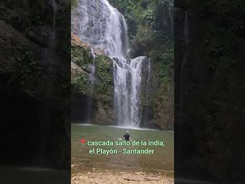 Cascada Salto de La India 🌊📍  Ubicada en El Playón, Santander 💚
