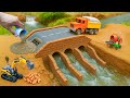 Thief Cracks Bridge DIY Mini Truck Builds Brick Metal Railing Bridge MinMinTractor