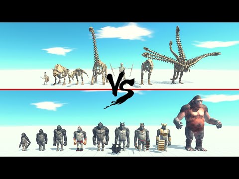 Skeleton Faction Vs Mutant Primates Faction ARBS | Animal Revolt Battle Simulator