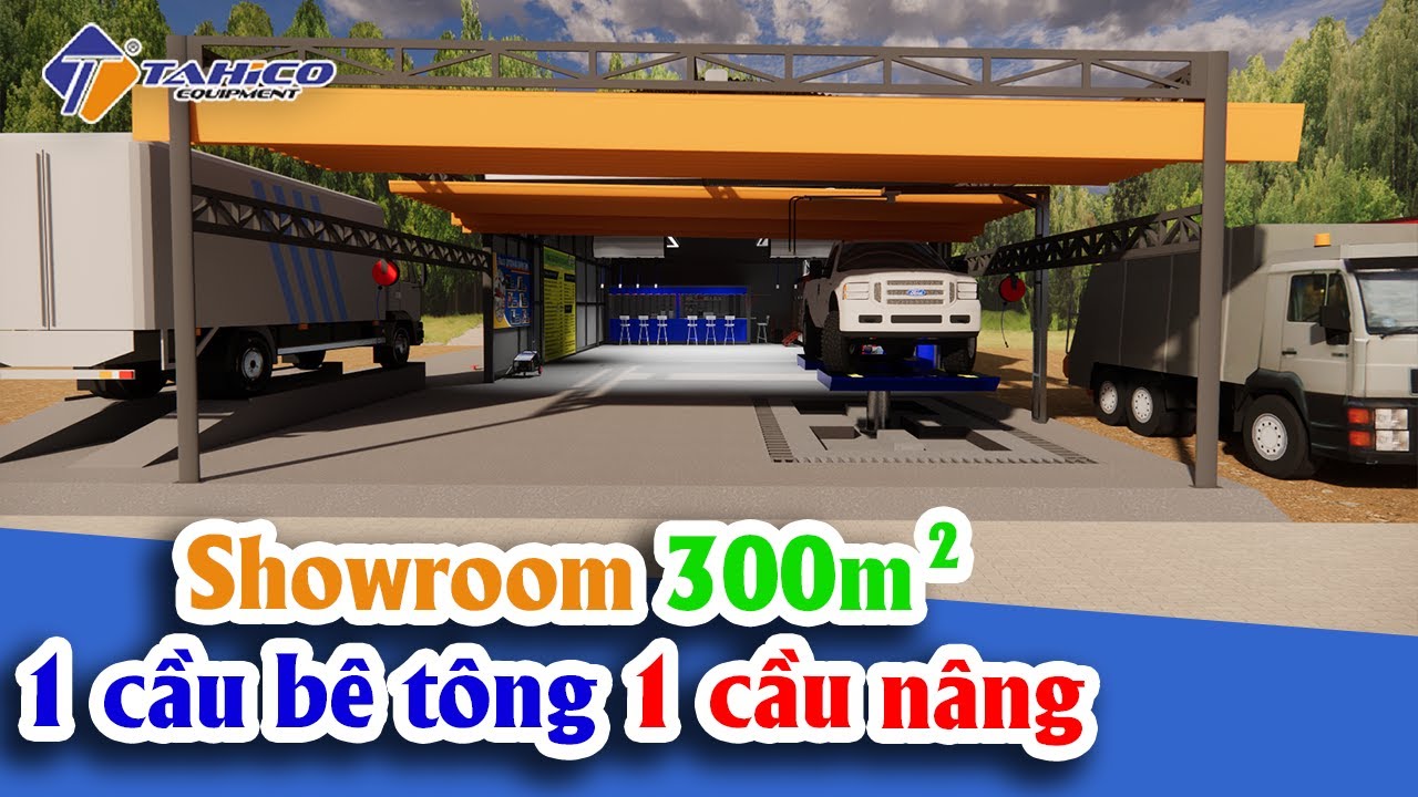 COMBO thiết bị rửa xe cho 300m2 (1 cầu nâng- 1 cầu bê tông) 8