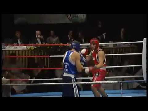 Ben Cairney 75KG Boxing for Jersey Leonis in front of Sugar Ray leonard & Joe Egan