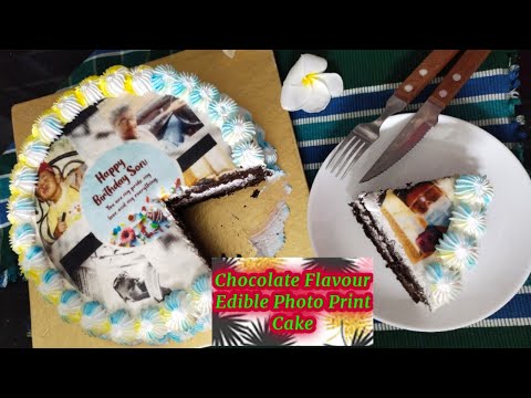 Chocolate Flavour Edible Photo Printed Cake।  Snigdha's Kitchen