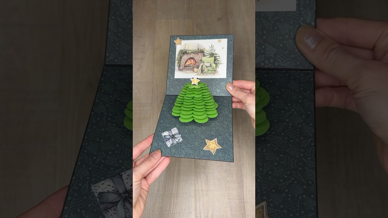 DIY Christmas Tree Pop-Up Card #popupcard #christmascard