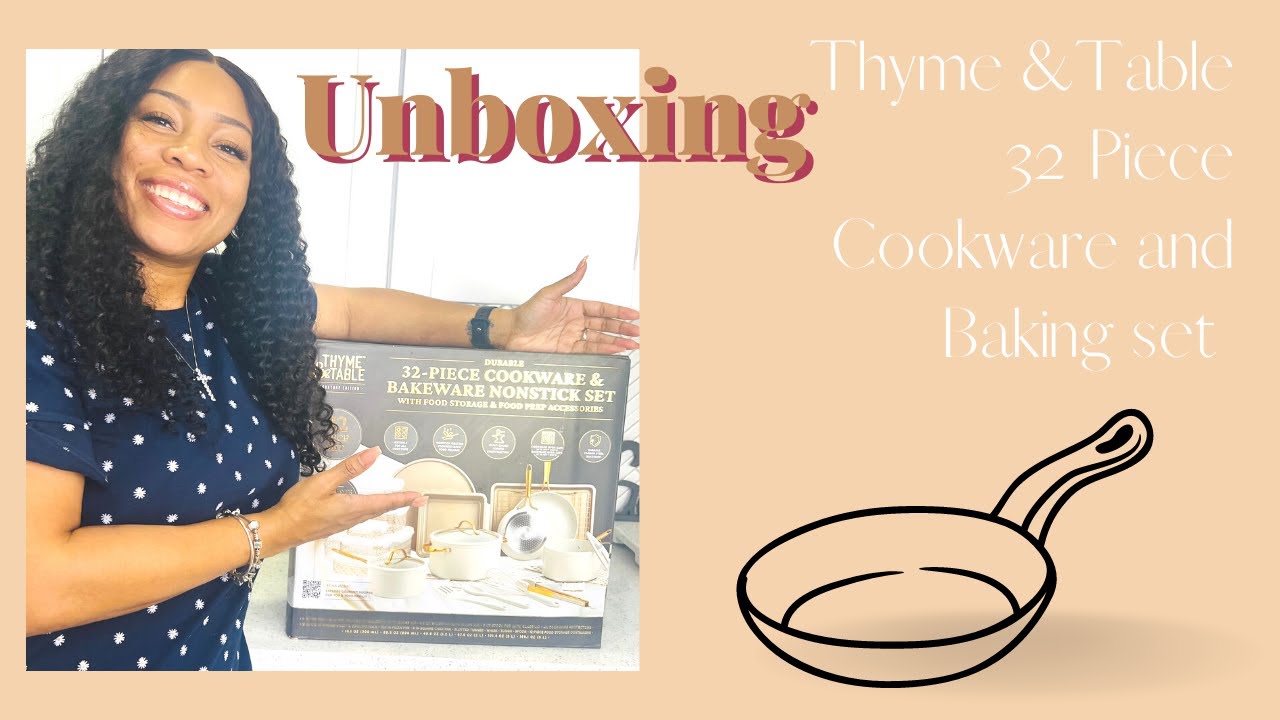 Watch video UNBOX WITH ME!! THYME & TABLE 32 PIECE COOKWARE!! #unboxing #cookware #walmart Now UNBOX WITH ME!! THYME & TABLE 32 PIECE COOKWARE!! #unboxing #cookware #walmart