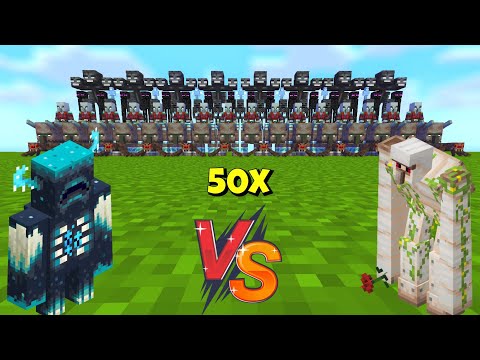 Warden and Mutant Iron Golem vs Every Minecraft Mob x50/ Minecraft Mob Battle