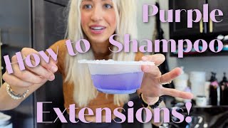 How To PROPERLY Purple Shampoo Extensions! // Wholy Hair