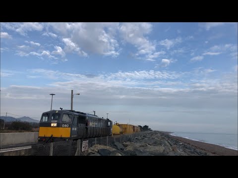 Irish Rail 071 class no. 080 passes Kilcoole with maybe the Final loco hauled old sperry train pt3/3
