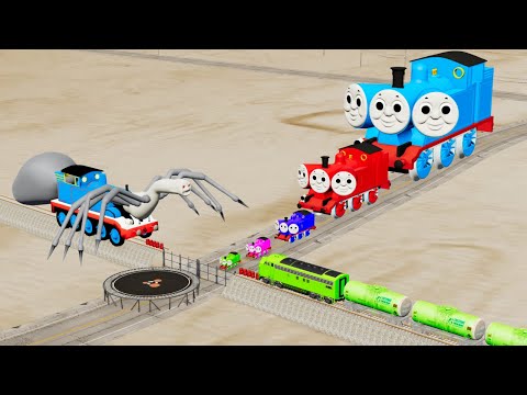 Cursed Thomas the Tank Engine EXE Vs Big & Small Triple Head Thomas the Tank Vs Train - BeamNG.Drive