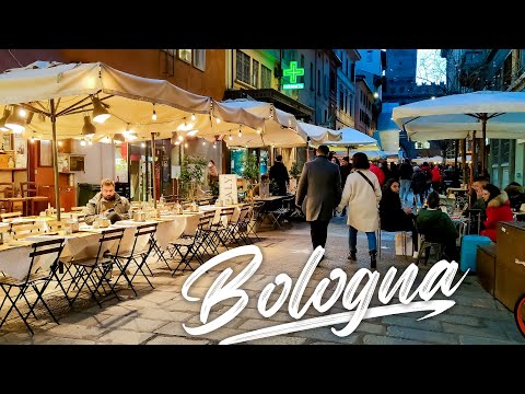 EVENING BOLOGNA. Italy - 4k Walking Tour around the City - Travel Guide. trends, moda #Italy