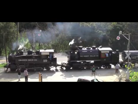 Rare Double Headed Steam Freight Train NCRY Steamfest 2010
